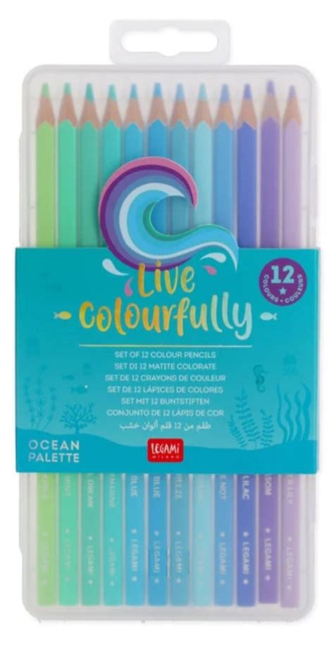 Set 12 Creioane De Colorat Live Colourfully Cyan Legami