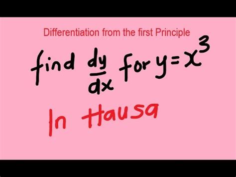 Differentiation From The First Principle Youtube