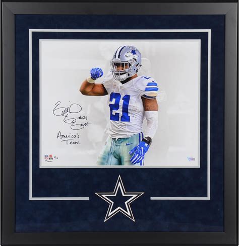 Ezekiel Elliott Dallas Cowboys Deluxe Framed Autographed 16 X 20