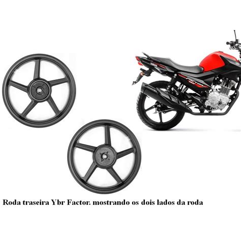 Roda Traseira Liga Leve Modelo 5 Palitos Yamaha Para Ybr Factor 125 150