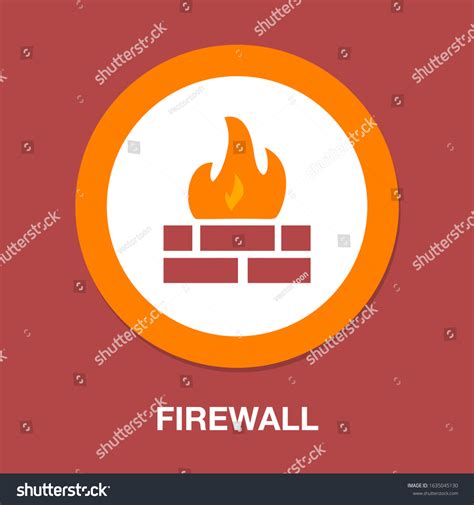 Firewall Logo Protection Cyber Security Emblem เวกเตอร์สต็อก ปลอดค่า