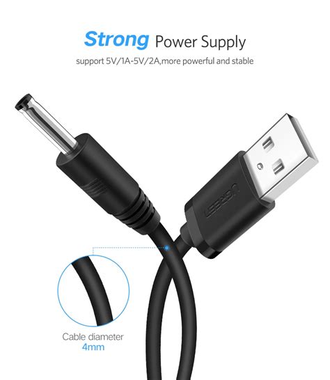 Ugreen USB To DC 3 5mm Power Cable USB A Male To 3 5 Jack Connector