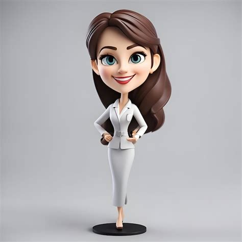 Illustration 3d D Une Femme D Affaires Avec Un Joli Personnage De Femme