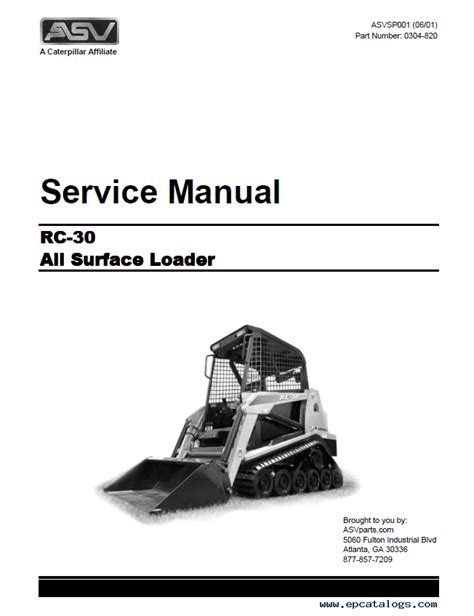 Download Asv Loader Rc 30 Service And Parts Manual Pdf Download