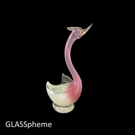 C S Fratelli Toso Murano Opalescent Opalino Bullicante Glass Bird