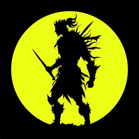 Premium Vector Silhouette Of A Warrior Warrior With Sword Silhouette