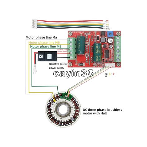 6 60v 400w BLDC 3 Phase DC Brushless Motor Controller PWM Hall Motor