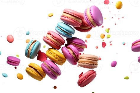 Falling Colorful Macaron Bliss On Transparent Background 44607475 Png