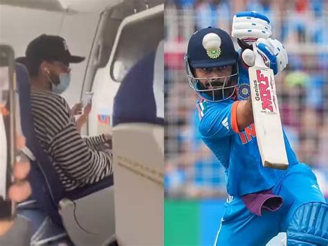 Virat Kohli Seen Traveling Economy Class Video Flight Going Viral