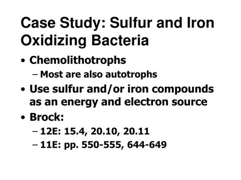 PPT Case Study Sulfur And Iron Oxidizing Bacteria PowerPoint