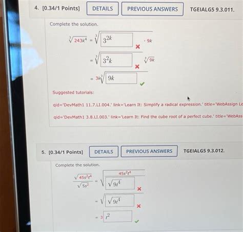 Solved Points Details Previous Answers Tgeialg Chegg