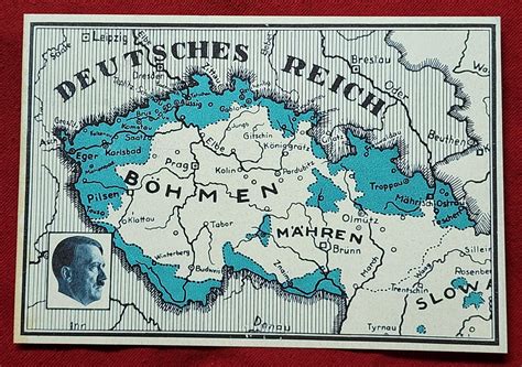 Nazi German Third Reich Propaganda Postcard Adolf Hitler Czech Germany