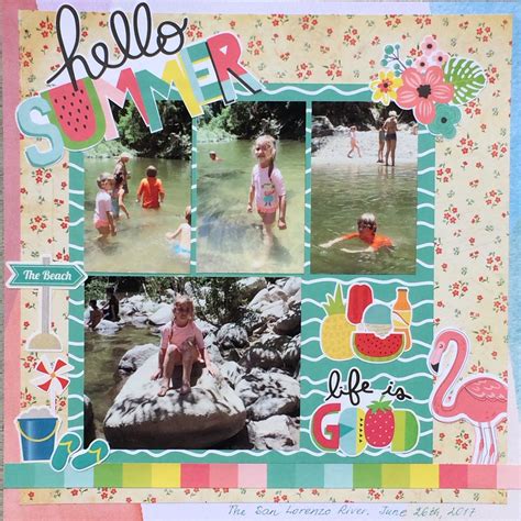 Hello Summer Summer Scrapbook Summer Scrapbook Layouts Beach Scrapbook Layouts