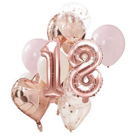 Ballon Deko Set 18 Geburtstag Rosegold 14 Stück Ja Hochzeitsshop