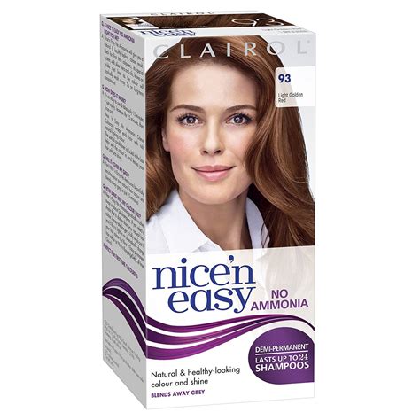 Clairol Nicen Easy Semi Permanent Hair Dye No Ammonia 93 Light Golden Red