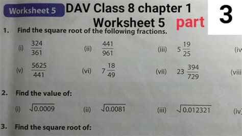 Dav Class 8 Chapter 1 Worksheet 5 ।। Class 8 Chapter 1 Worksheet 5 Dav