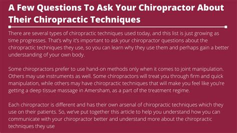 Ppt Amersham Massage A Few Questions To Ask Your Chiropractor