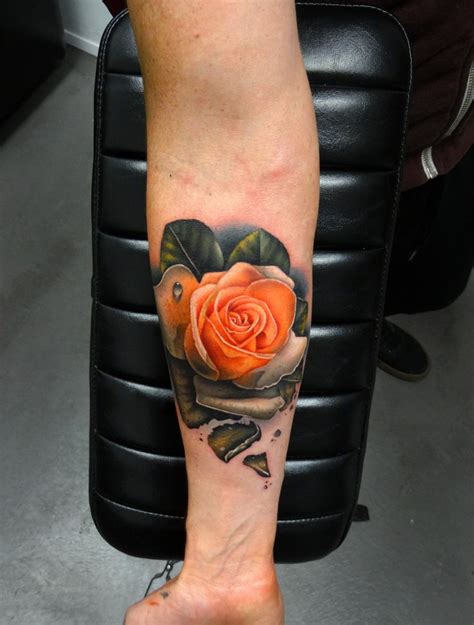 Very Realistic Rose Tattoo On Forearm By Andres Acosta Tattooimages Biz