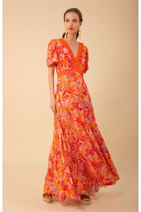 Hale Bob Daisy Maxi Dress Pink Editorialist