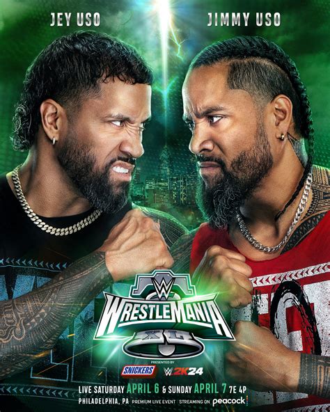 Jey Uso Vs Jimmy Uso Wrestlemania 40 2024 Wwe Superstars Photo 45454463 Fanpop