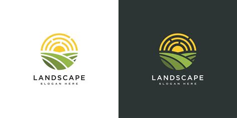 Landscape Sun Logo Vector Design 8293841 Vector Art At Vecteezy