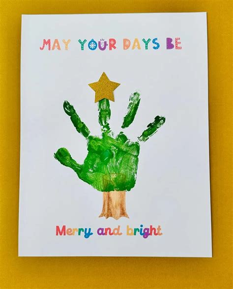 Christmas Tree Handprint Art With Printable Template