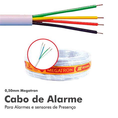 Cabo de Alarme 2 Pares 4 fios 0 50mm Megatron Alumínio Cobreado