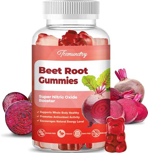 Tcemundry Sugar Free Beet Root Gummies Nitric Oxide Beet Chews For Highest