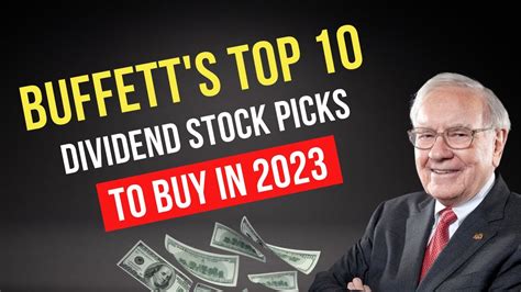 Warren Buffett S Top Dividend Stock Picks To Buy Now Youtube