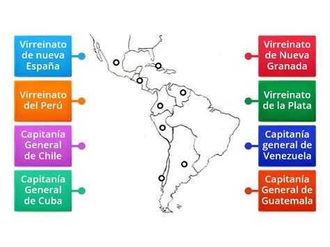 Virreinatos Y Capitanias Generales Labelled Diagram