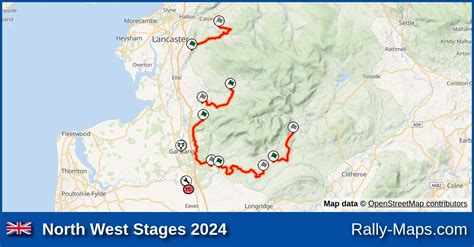 Streckenverlauf North West Stages 2024 BRC RallyeKarte De