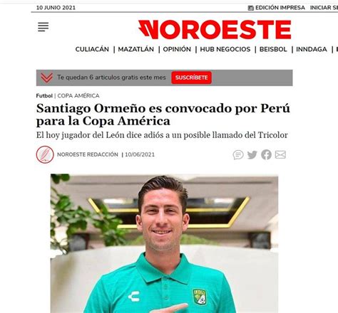 Santiago Ormeño Así Reaccionó La Prensa Mexicana Tras Su Convocatoria A La Selección Peruana