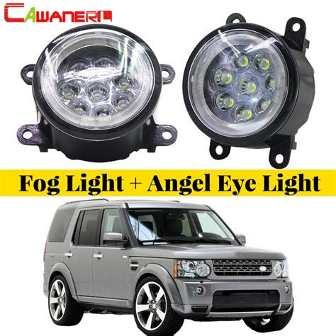 Cawanerl Car LED Fog Light Angel Eye DRL 12V 2 Pieces For Land Rover