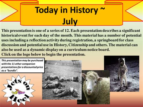 On A July Day In History Teaching Resources