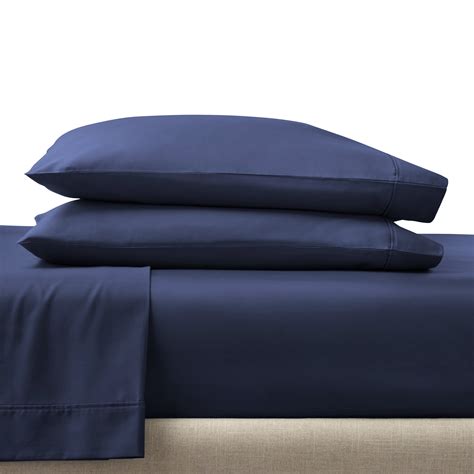 Better Homes And Gardens 4 Piece 300 Thread Count Blue Cove Cotton Sateen Sheet Set Full