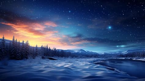 Premium Photo Starry Sky In Winter Twilight Background