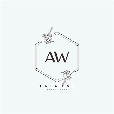 AW Beauty Vector Initial Logo Art Handwriting Logo Of Initial