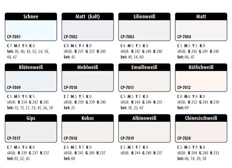 Farbwelten Weißtöne Farben Weiß Farbfächer