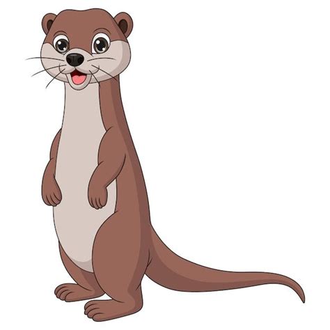 Linda Pequeña Nutria De Dibujos Animados Premium Vector Freepik