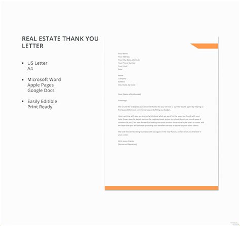 Real Estate Letters Free Templates Of Free Real Estate Thank You Letter