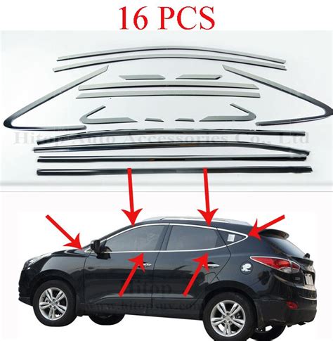 For Hyundai Tucson Ix Window Frame Cover Trim Stainless Steel Up Down