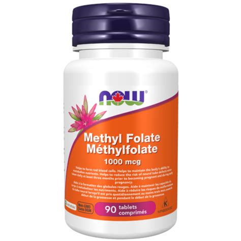 Methyl Folate 1000mcg Tablets Now Foods Canada