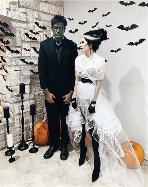 Bride Of Frankenstein Scary Couples Halloween Costumes Horror Halloween Costumes Halloween