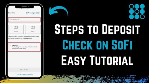 How To Deposit Check Into Sofi Money Account Youtube