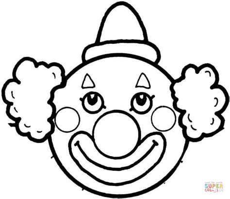 Clowns Face Coloring Page Free Printable Coloring Pages