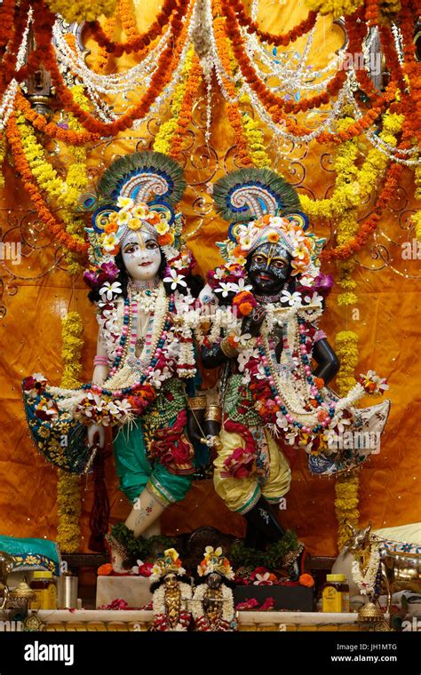 Balaram and Krishna murthis in the central alter of the Krishna-Balaram ...