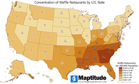 Maptitude Map Waffle Restaurants