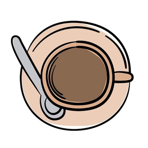 Taza De La Etiqueta Engomada Del Doodle Con Bebida Caliente Vector