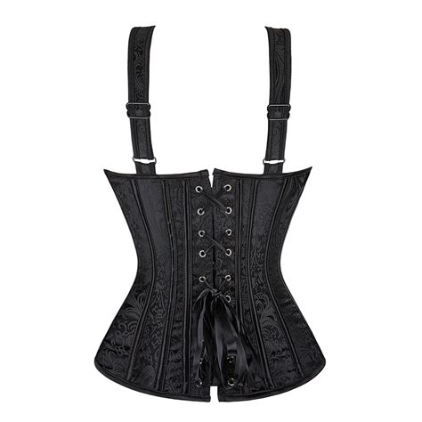Espartilho Steampunk Cintas Laterais De Lingerie Zíper Overbust Corset Trainer Bustier Plus