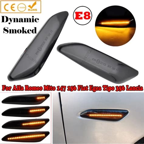 2Pieces Dynamic LED Side Marker Light Turn Signal Blinker Indicator